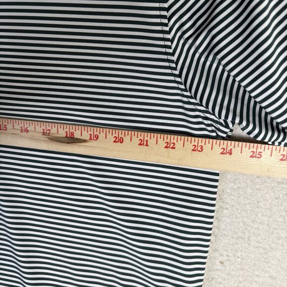FootJoy Polo Shirt Mens Large Black White Stripes Collared Performance Stretch - Picture 9 of 15